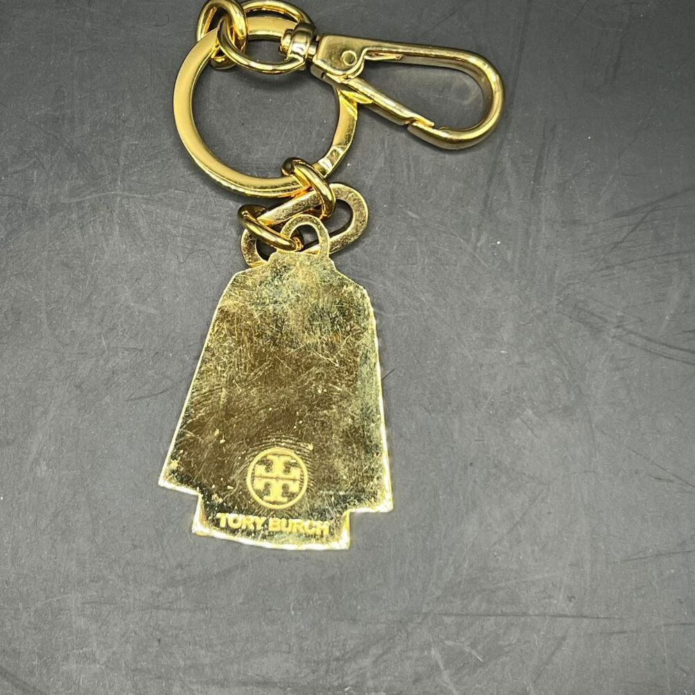 Tory Burch Keychain Womens Pink T Shirt Gold Chain Vintage Tunic Charm Key Fab - Picture 6 of 13